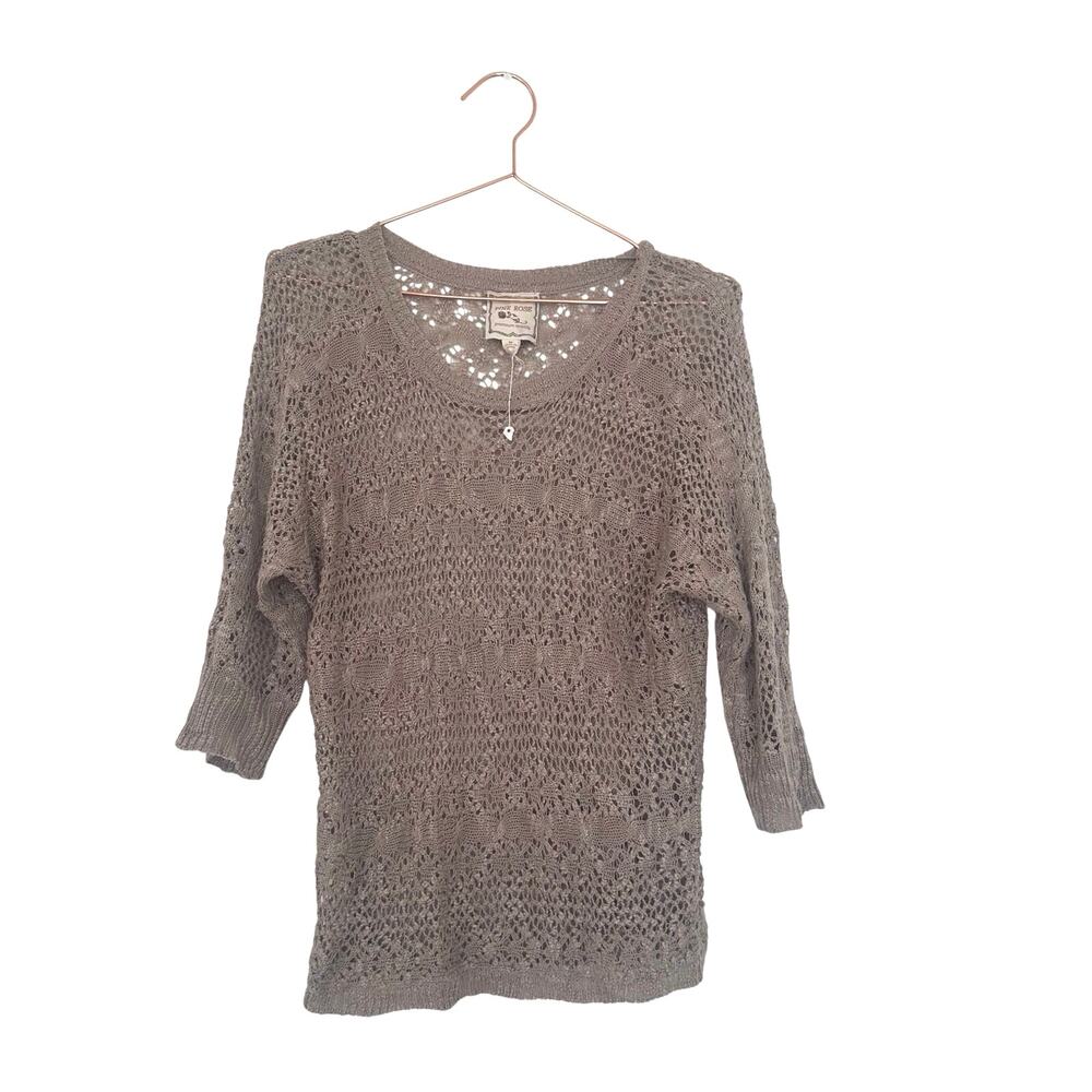 Pink rose open knit lightweight sweater medium